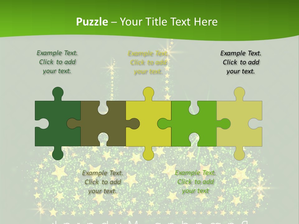 A Green Background With Stars And A Crown PowerPoint Template