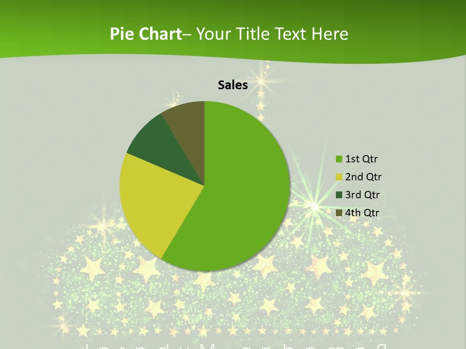 A Green Background With Stars And A Crown PowerPoint Template