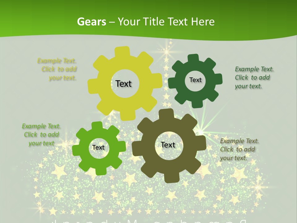 A Green Background With Stars And A Crown PowerPoint Template