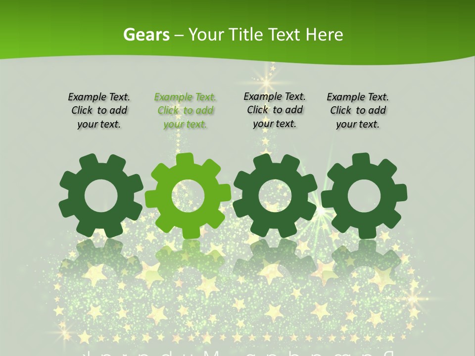A Green Background With Stars And A Crown PowerPoint Template