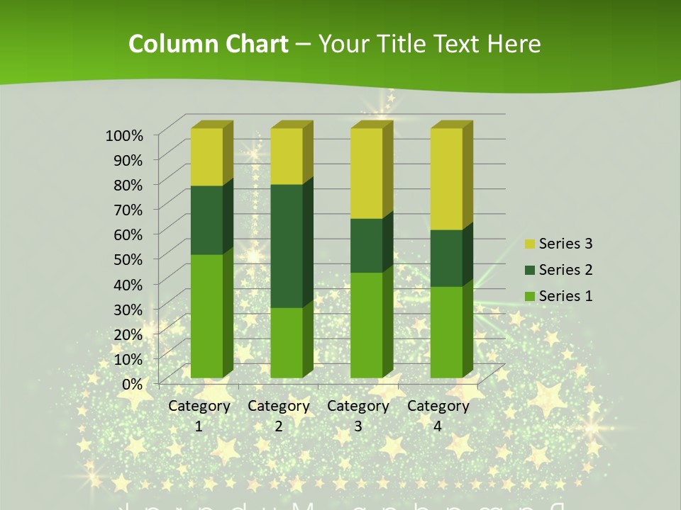 A Green Background With Stars And A Crown PowerPoint Template