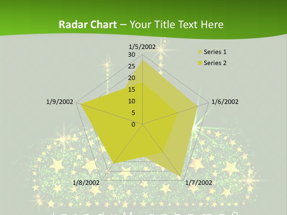 A Green Background With Stars And A Crown PowerPoint Template