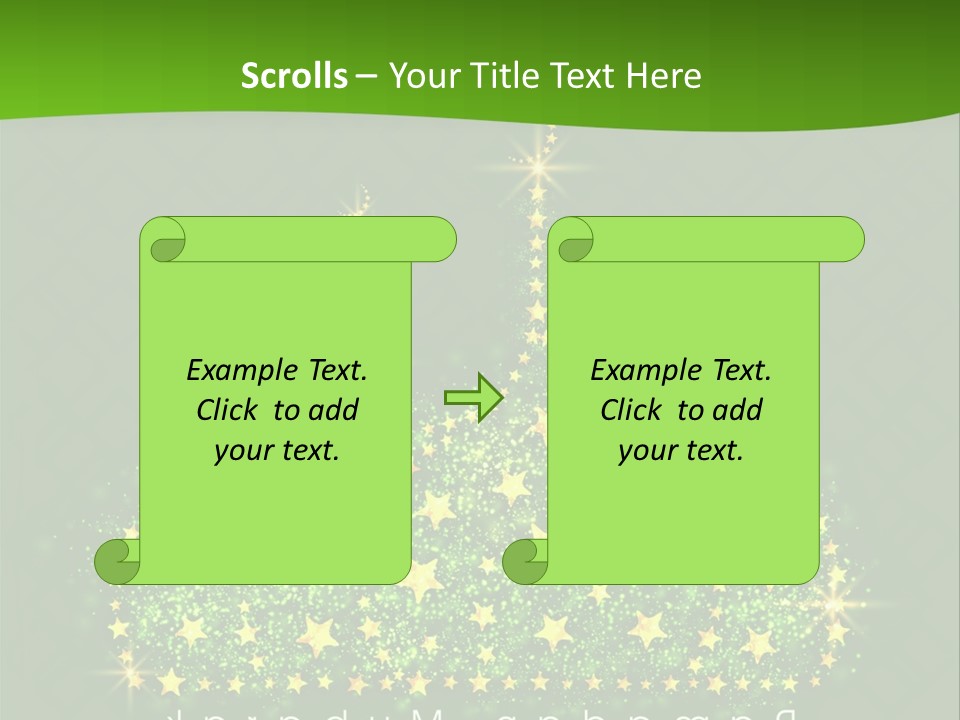 A Green Background With Stars And A Crown PowerPoint Template