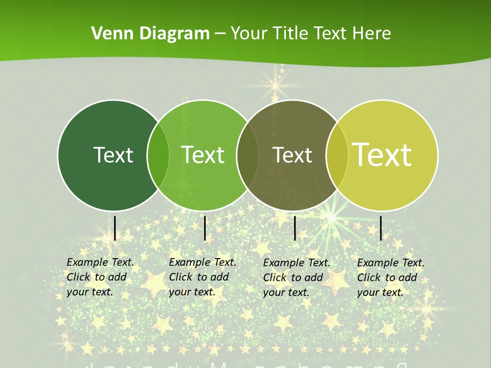 A Green Background With Stars And A Crown PowerPoint Template