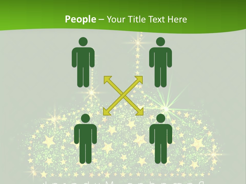 A Green Background With Stars And A Crown PowerPoint Template