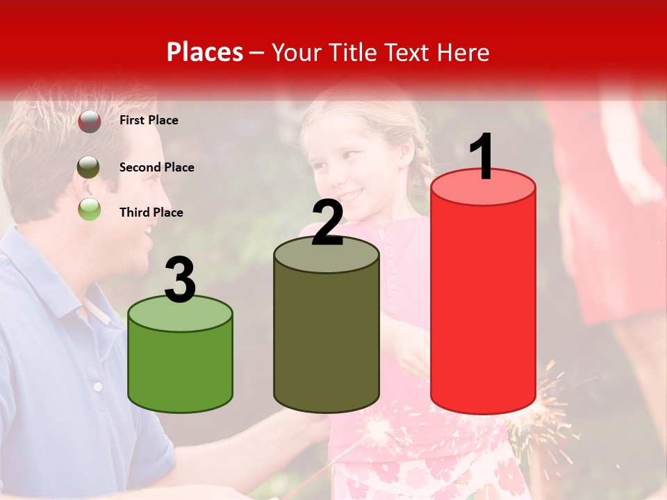 A Man And A Little Girl Sitting At A Table PowerPoint Template