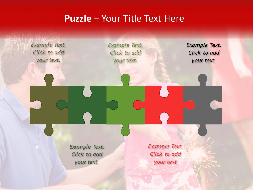 A Man And A Little Girl Sitting At A Table PowerPoint Template