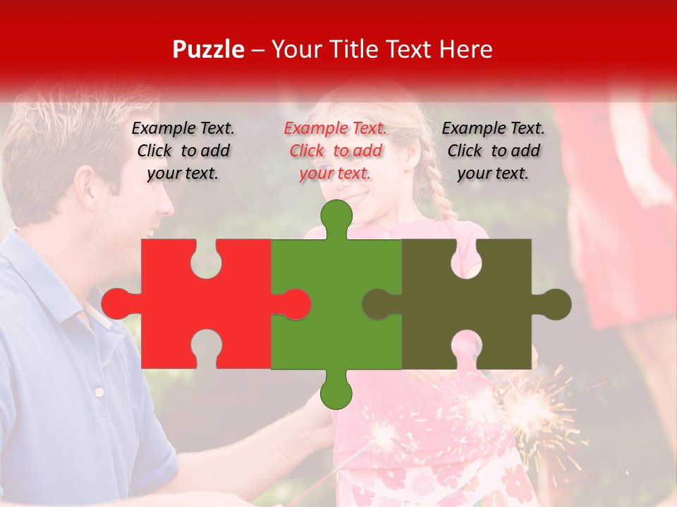 A Man And A Little Girl Sitting At A Table PowerPoint Template