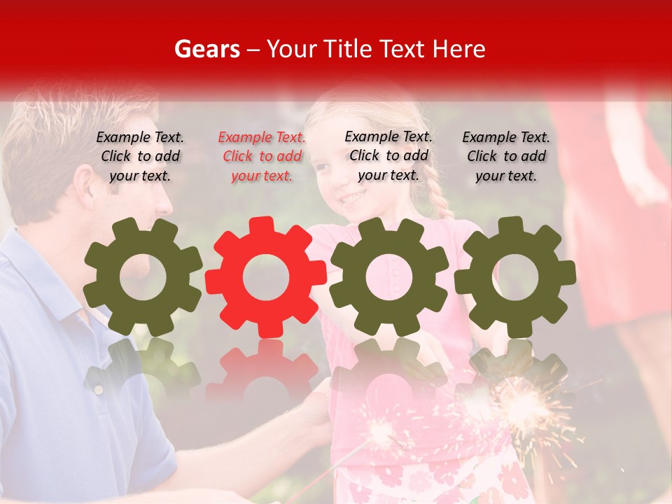 A Man And A Little Girl Sitting At A Table PowerPoint Template