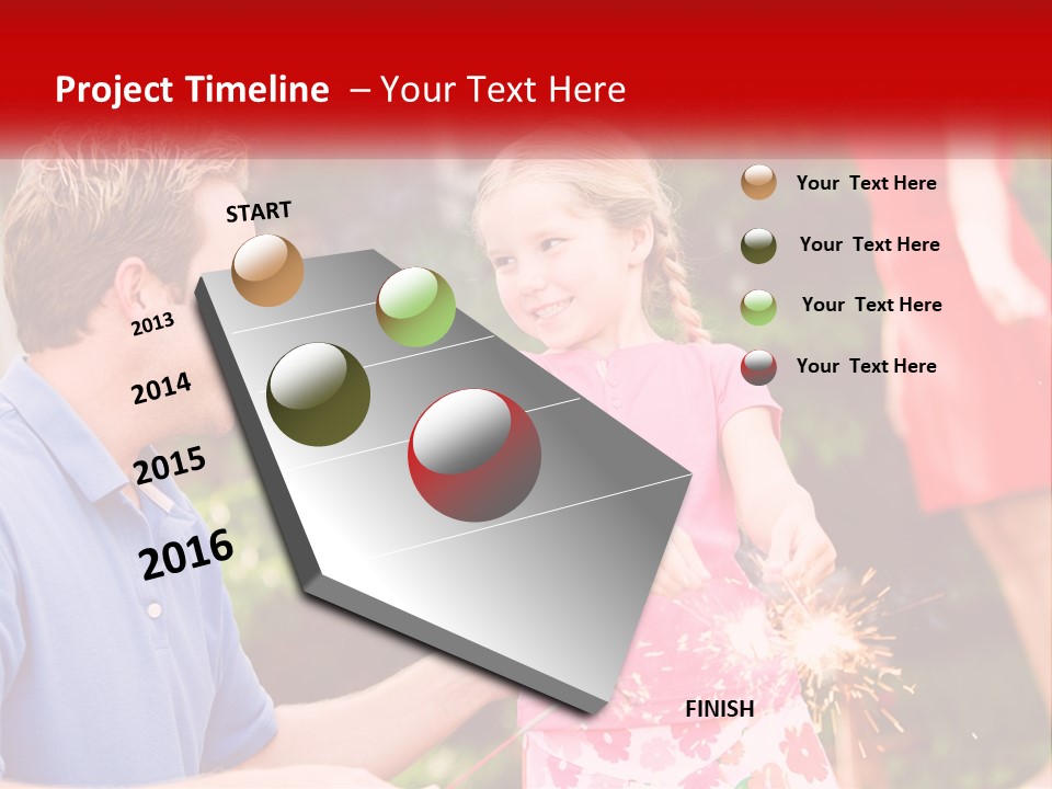 A Man And A Little Girl Sitting At A Table PowerPoint Template