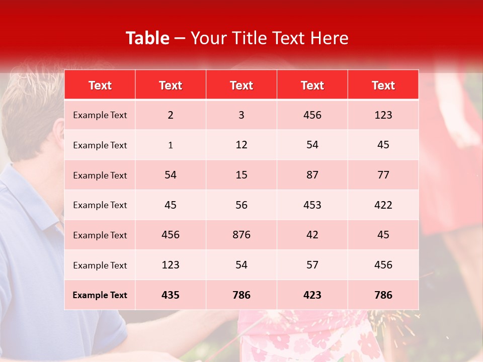 A Man And A Little Girl Sitting At A Table PowerPoint Template