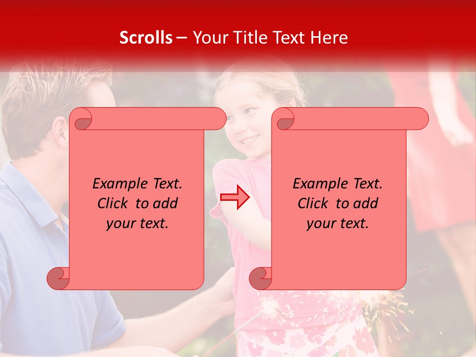 A Man And A Little Girl Sitting At A Table PowerPoint Template