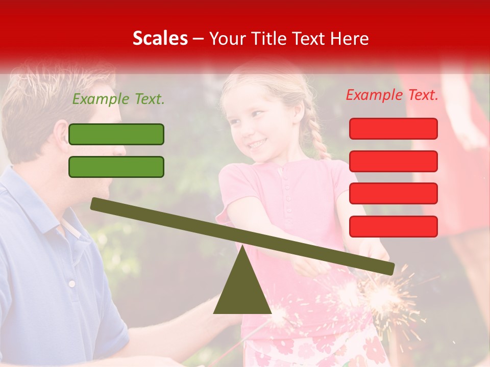 A Man And A Little Girl Sitting At A Table PowerPoint Template