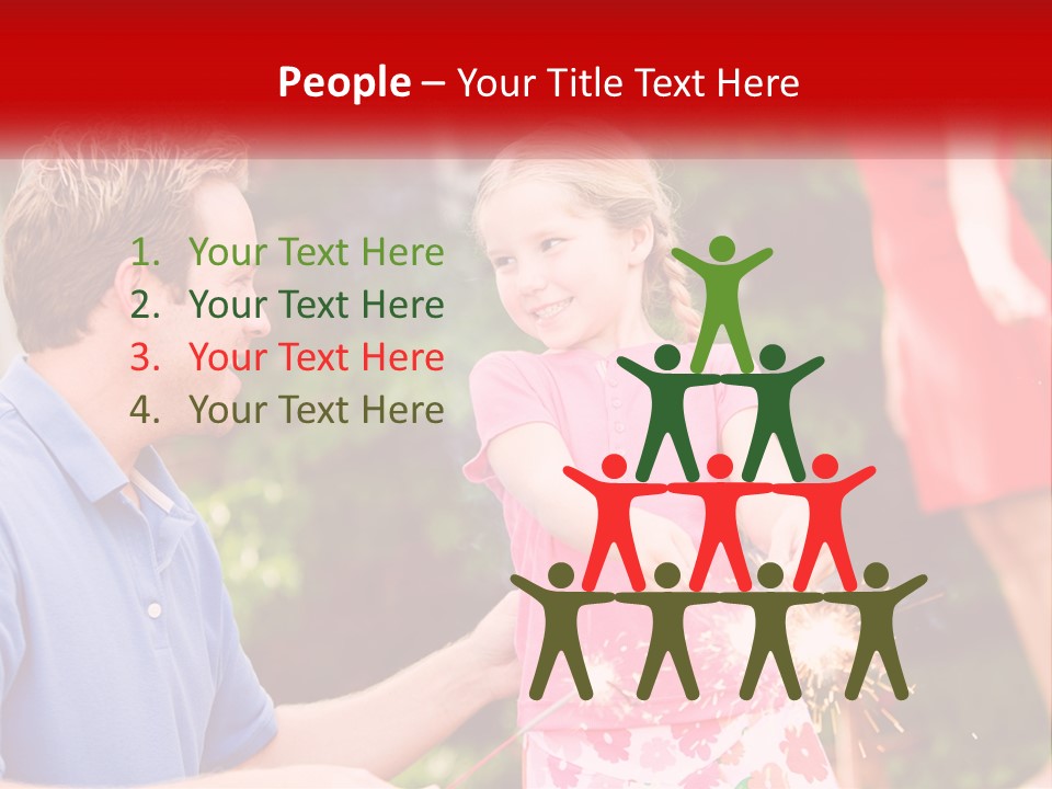 A Man And A Little Girl Sitting At A Table PowerPoint Template