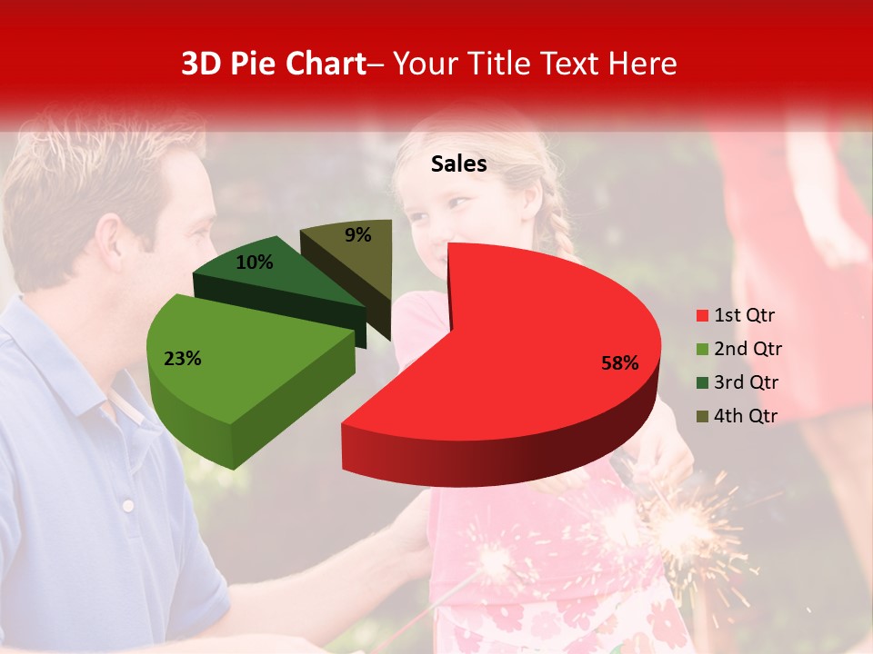 A Man And A Little Girl Sitting At A Table PowerPoint Template