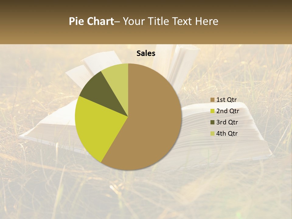 An Open Book Sitting On Top Of A Lush Green Field PowerPoint Template