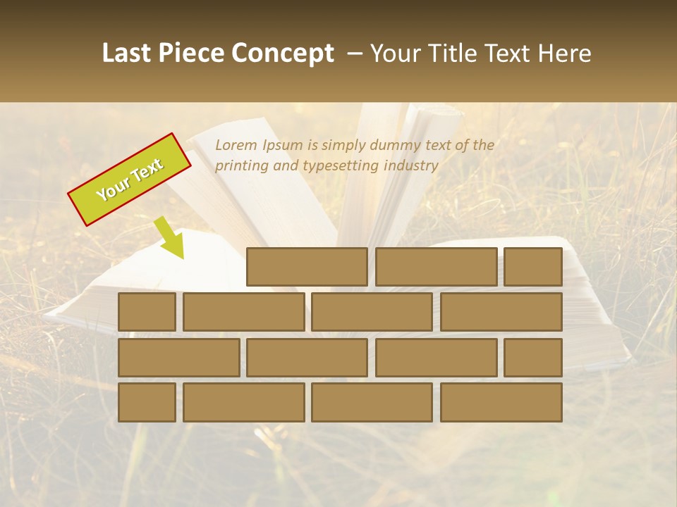 An Open Book Sitting On Top Of A Lush Green Field PowerPoint Template