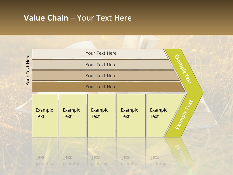 An Open Book Sitting On Top Of A Lush Green Field PowerPoint Template