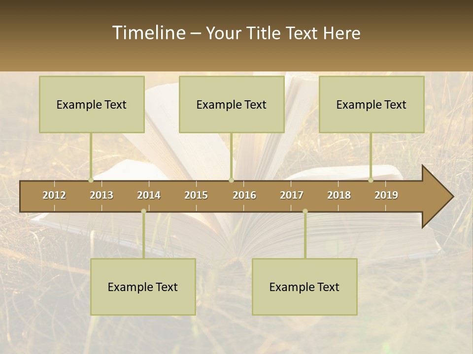 An Open Book Sitting On Top Of A Lush Green Field PowerPoint Template