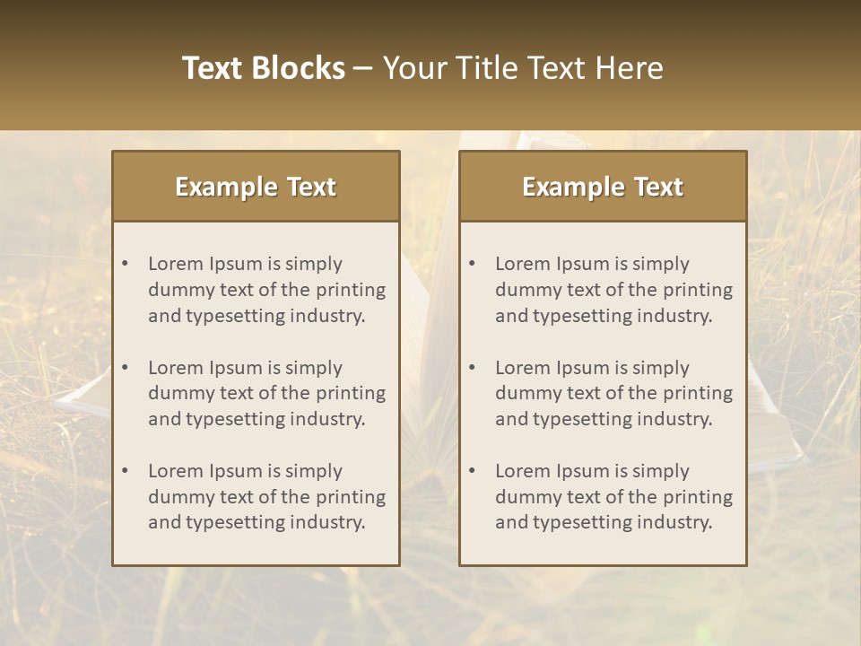 An Open Book Sitting On Top Of A Lush Green Field PowerPoint Template