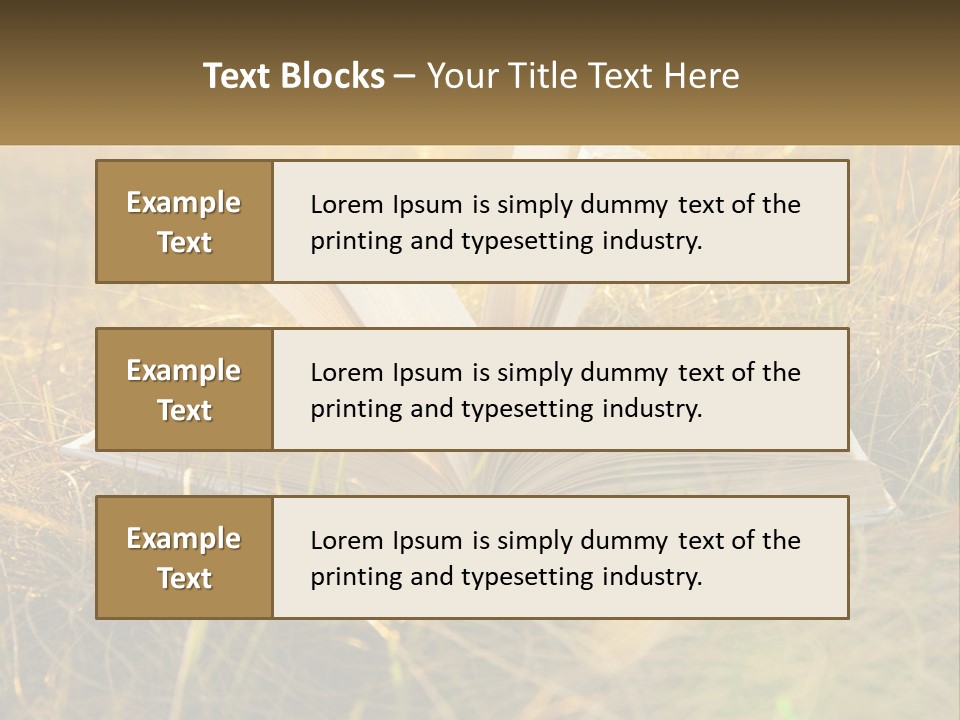 An Open Book Sitting On Top Of A Lush Green Field PowerPoint Template