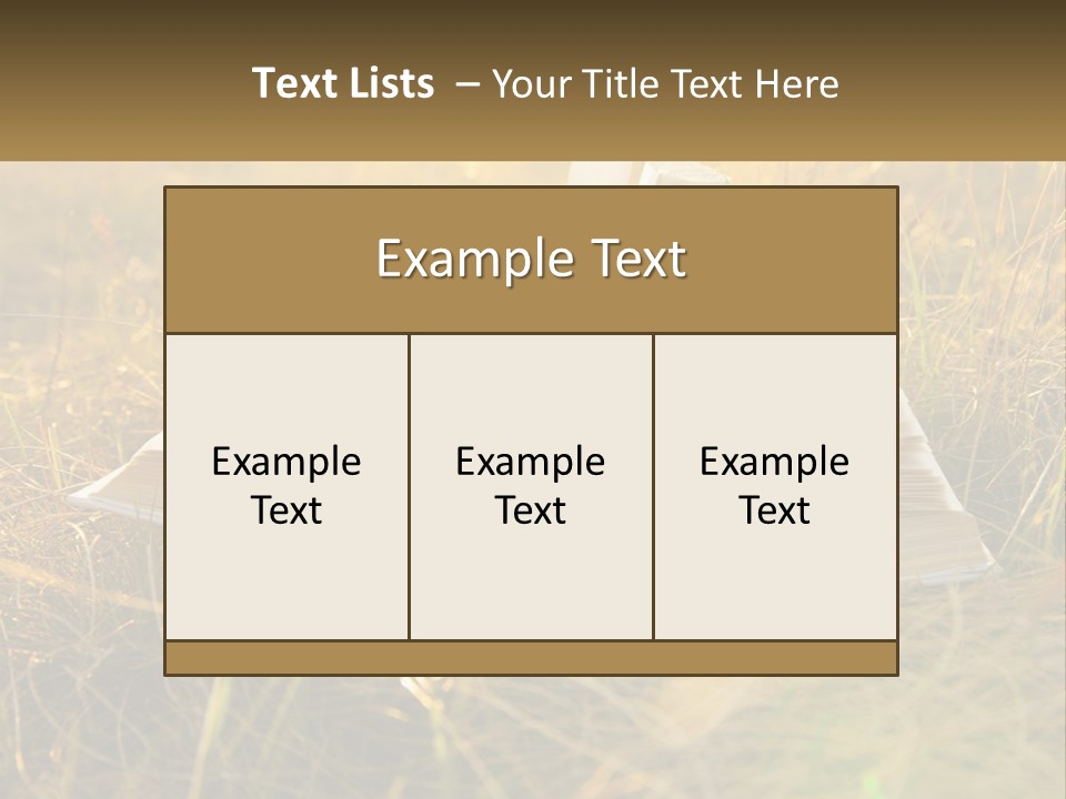 An Open Book Sitting On Top Of A Lush Green Field PowerPoint Template