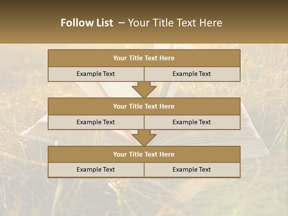 An Open Book Sitting On Top Of A Lush Green Field PowerPoint Template