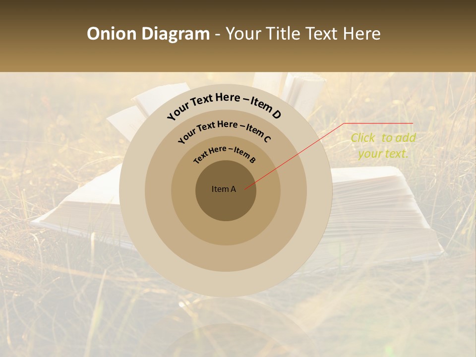 An Open Book Sitting On Top Of A Lush Green Field PowerPoint Template