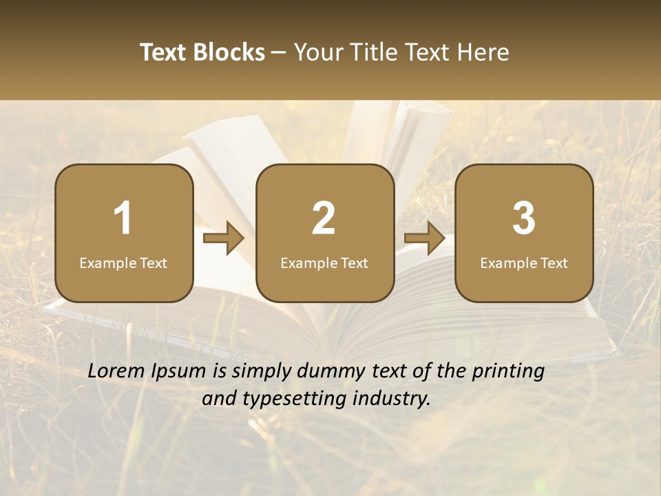 An Open Book Sitting On Top Of A Lush Green Field PowerPoint Template