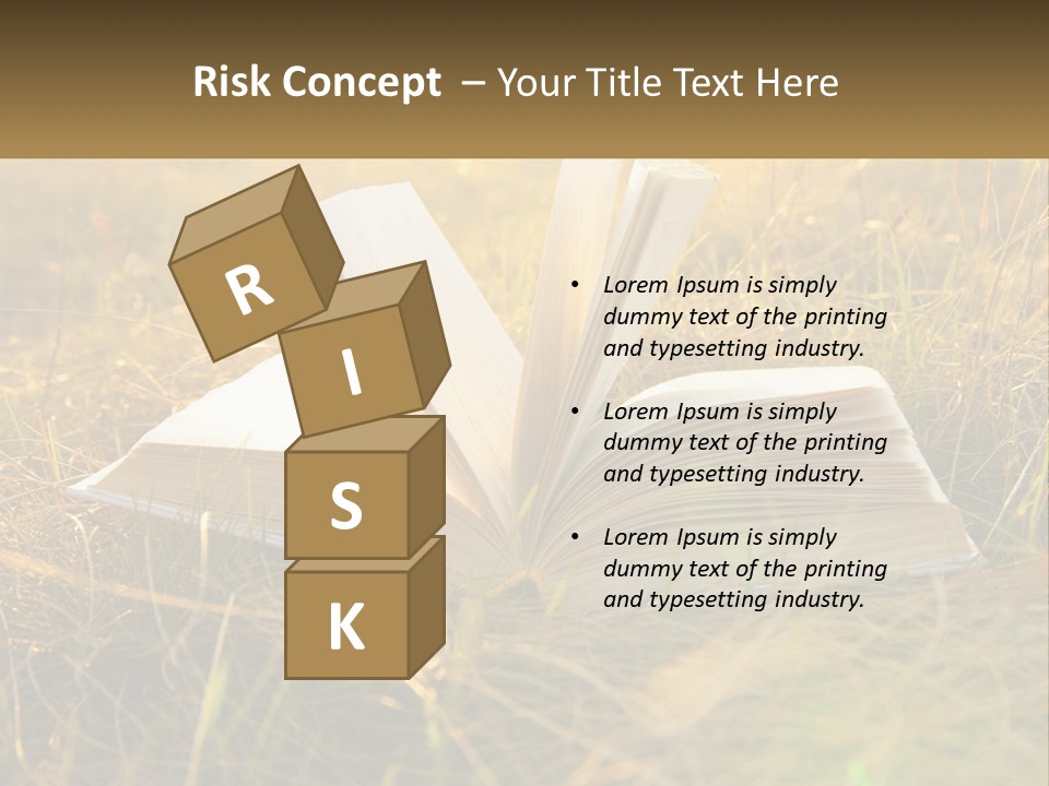 An Open Book Sitting On Top Of A Lush Green Field PowerPoint Template