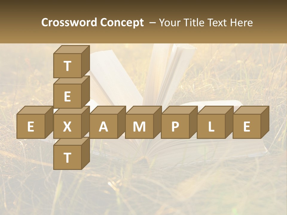 An Open Book Sitting On Top Of A Lush Green Field PowerPoint Template