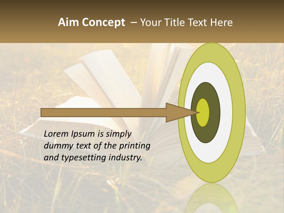 An Open Book Sitting On Top Of A Lush Green Field PowerPoint Template