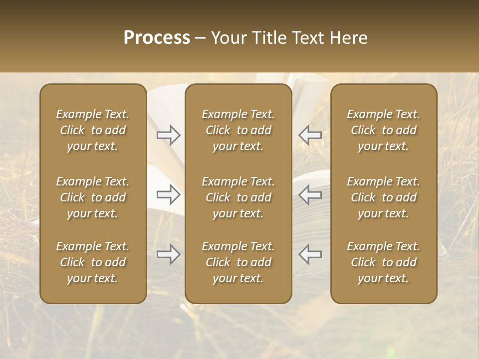 An Open Book Sitting On Top Of A Lush Green Field PowerPoint Template