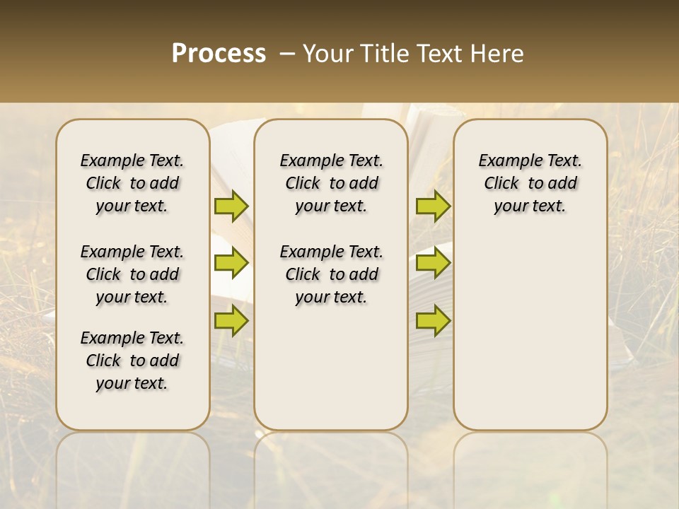 An Open Book Sitting On Top Of A Lush Green Field PowerPoint Template