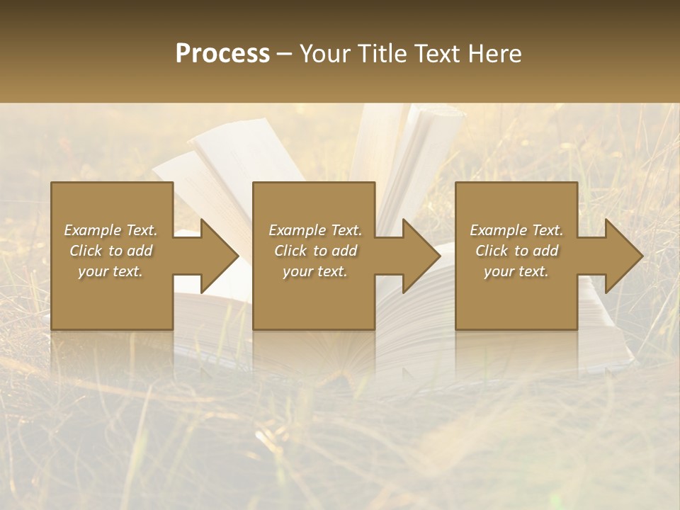 An Open Book Sitting On Top Of A Lush Green Field PowerPoint Template