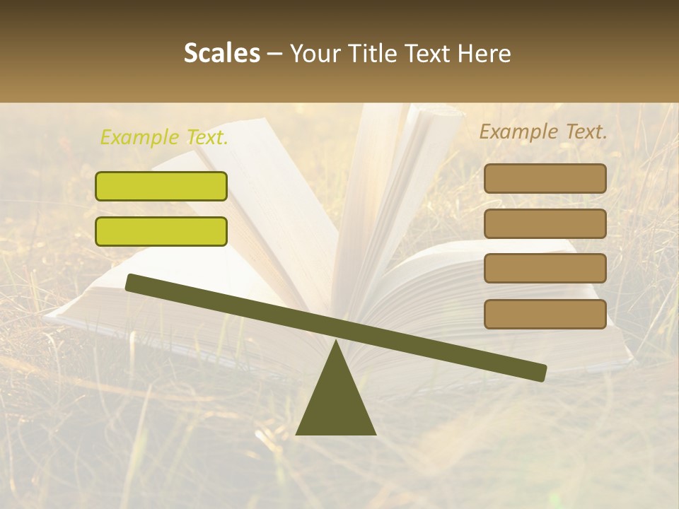 An Open Book Sitting On Top Of A Lush Green Field PowerPoint Template