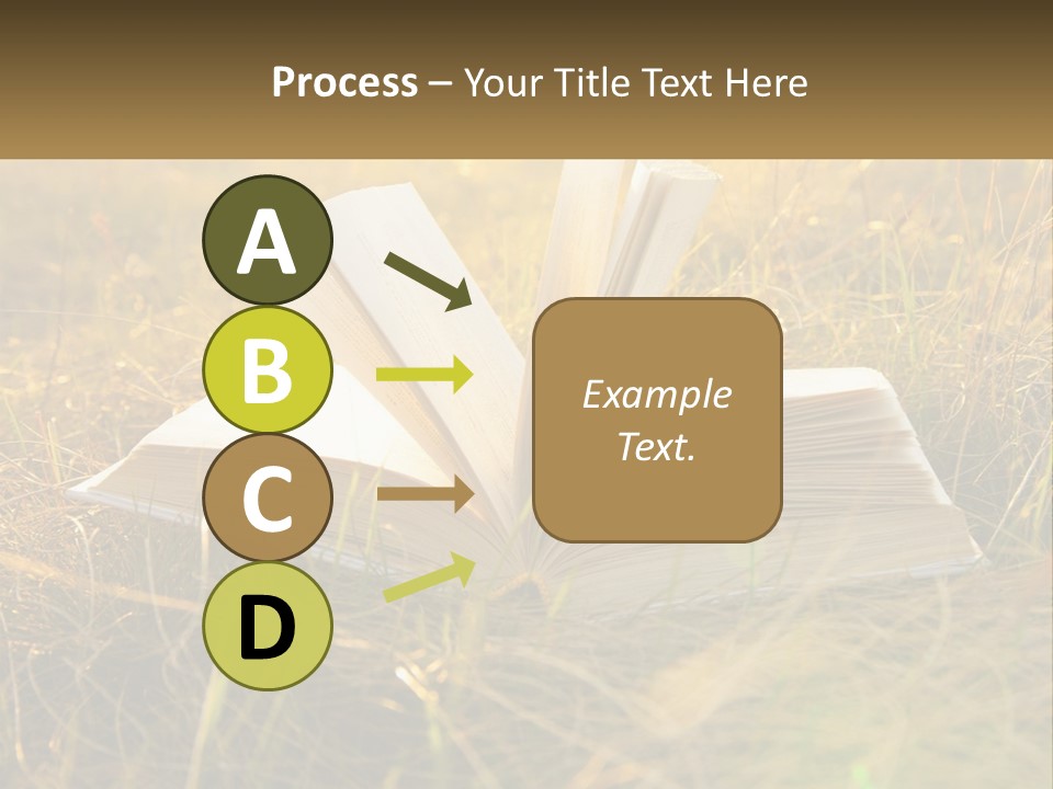 An Open Book Sitting On Top Of A Lush Green Field PowerPoint Template