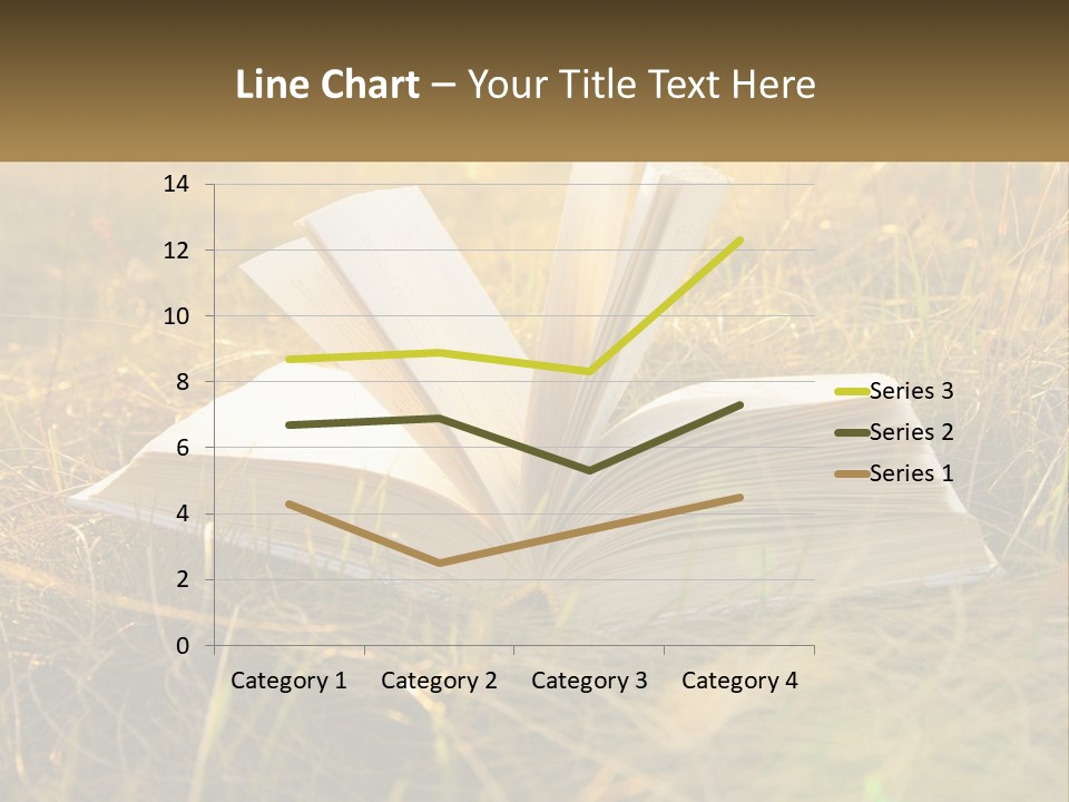 An Open Book Sitting On Top Of A Lush Green Field PowerPoint Template