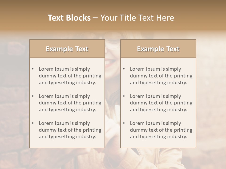 A Woman Wearing Glasses And A Hat Is Looking At Her Cell Phone PowerPoint Template