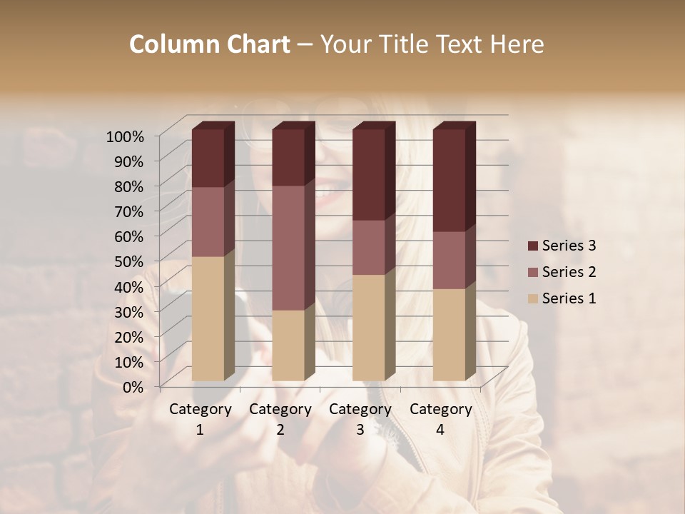 A Woman Wearing Glasses And A Hat Is Looking At Her Cell Phone PowerPoint Template