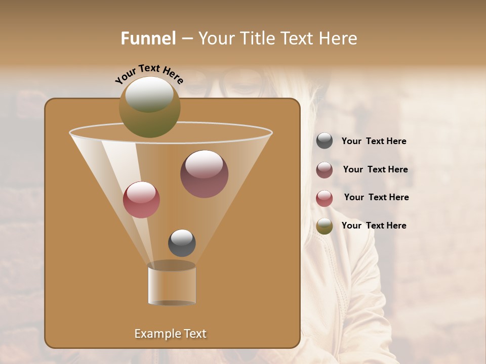 A Woman Wearing Glasses And A Hat Is Looking At Her Cell Phone PowerPoint Template