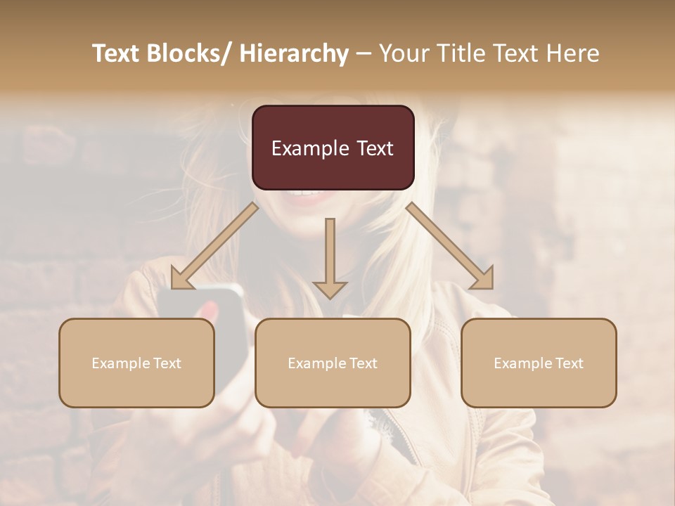 A Woman Wearing Glasses And A Hat Is Looking At Her Cell Phone PowerPoint Template