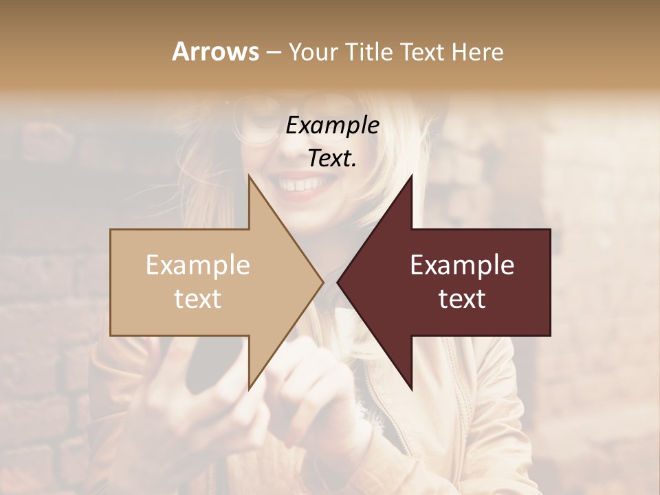 A Woman Wearing Glasses And A Hat Is Looking At Her Cell Phone PowerPoint Template