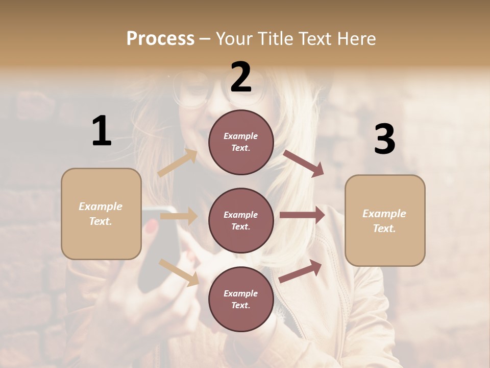A Woman Wearing Glasses And A Hat Is Looking At Her Cell Phone PowerPoint Template