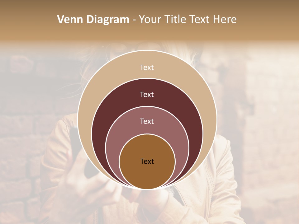 A Woman Wearing Glasses And A Hat Is Looking At Her Cell Phone PowerPoint Template