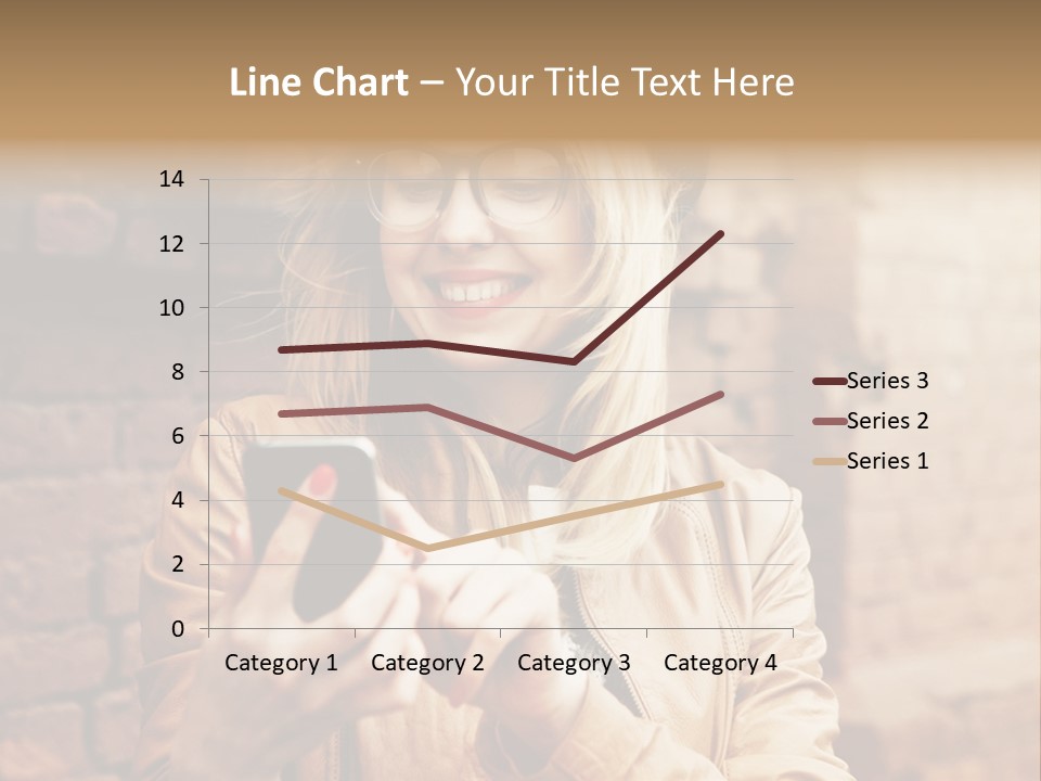 A Woman Wearing Glasses And A Hat Is Looking At Her Cell Phone PowerPoint Template