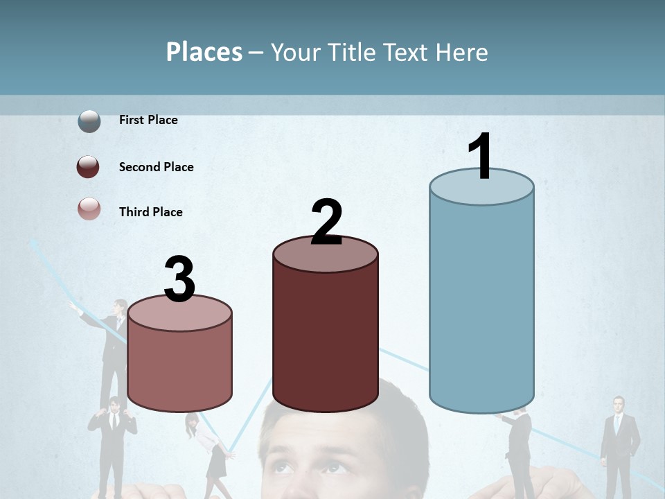 A Group Of People Standing On Top Of A Table PowerPoint Template