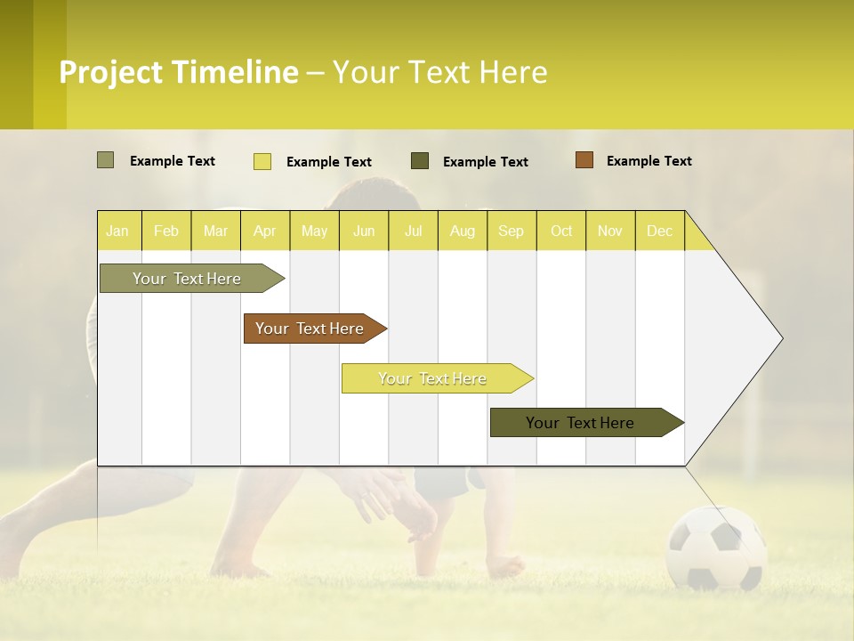 A Father And Son Playing Soccer On A Field PowerPoint Template