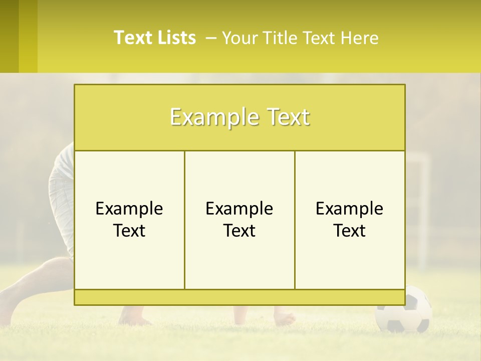 A Father And Son Playing Soccer On A Field PowerPoint Template