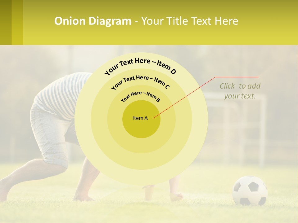 A Father And Son Playing Soccer On A Field PowerPoint Template